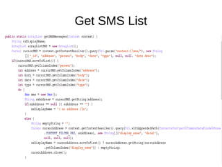 Get SMS List
 