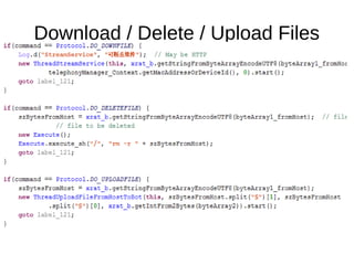 Download / Delete / Upload Files
 