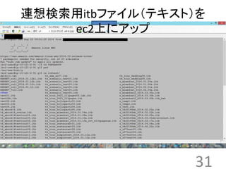 連想検索用itbファイル（テキスト）を 
31 
ec2上にアップ 
 