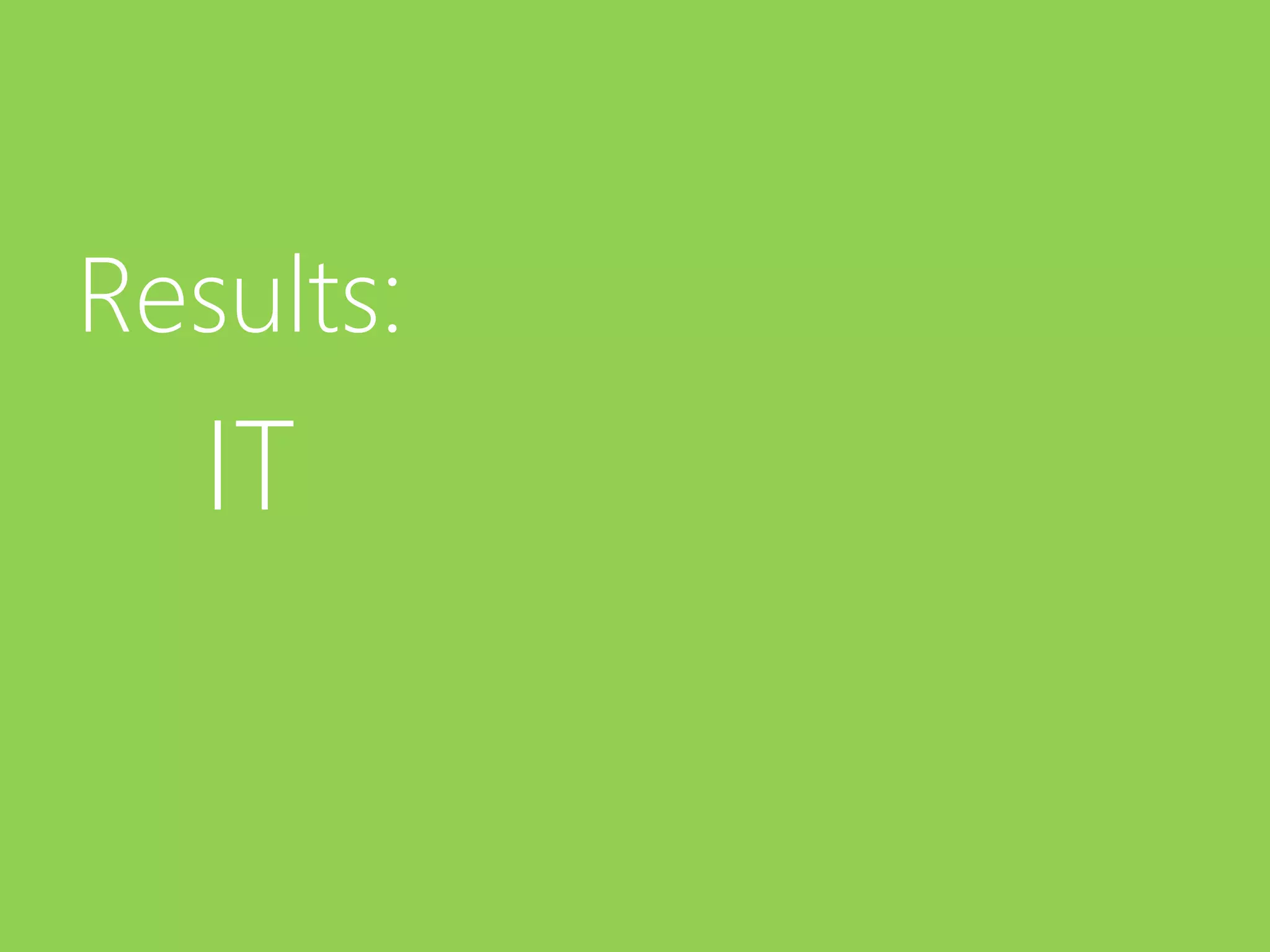 Results: 
IT 
 