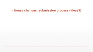 In house changes: submission process (ideas?)
 