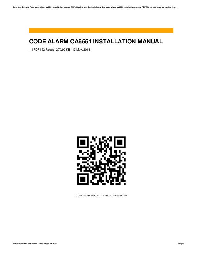 Code alarm ca6551 installation manual