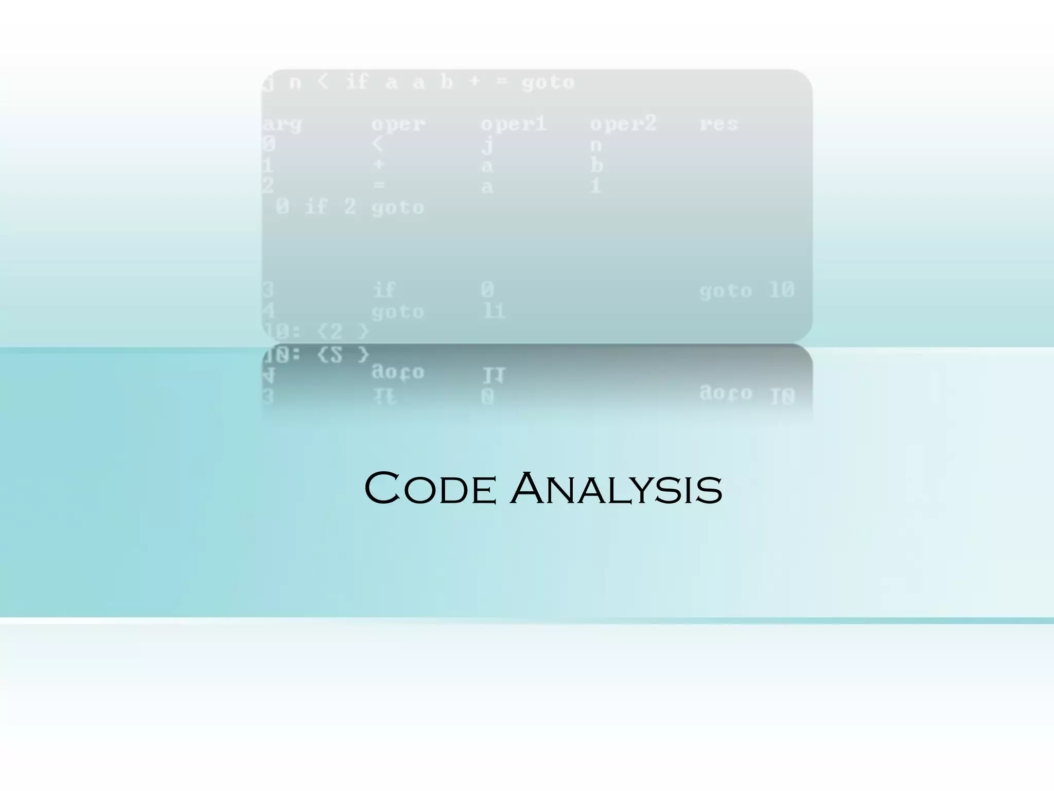 Code Analysis 