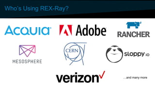 Who’s Using REX-Ray?
…and many more
 