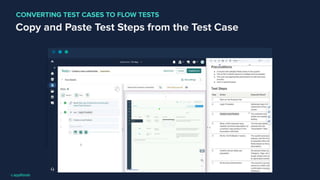 Copy and Paste Test Steps from the Test Case
CONVERTING TEST CASES TO FLOW TESTS
 