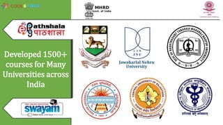 Developed 1500+
courses for Many
Universities across
India
 
