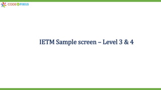 IETM Sample screen – Level 3 & 4
 