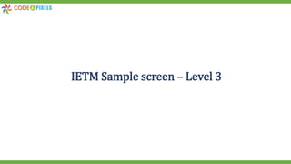 IETM Sample screen – Level 3
 