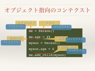 me = Person()
me.age = 49
myson = Person()
myson.age = 6
me.add_child(myson)
 