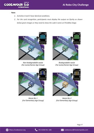 Codeavour 5.0 Track 2 AI Robo City Challenge Rules and Guidelines | PDF