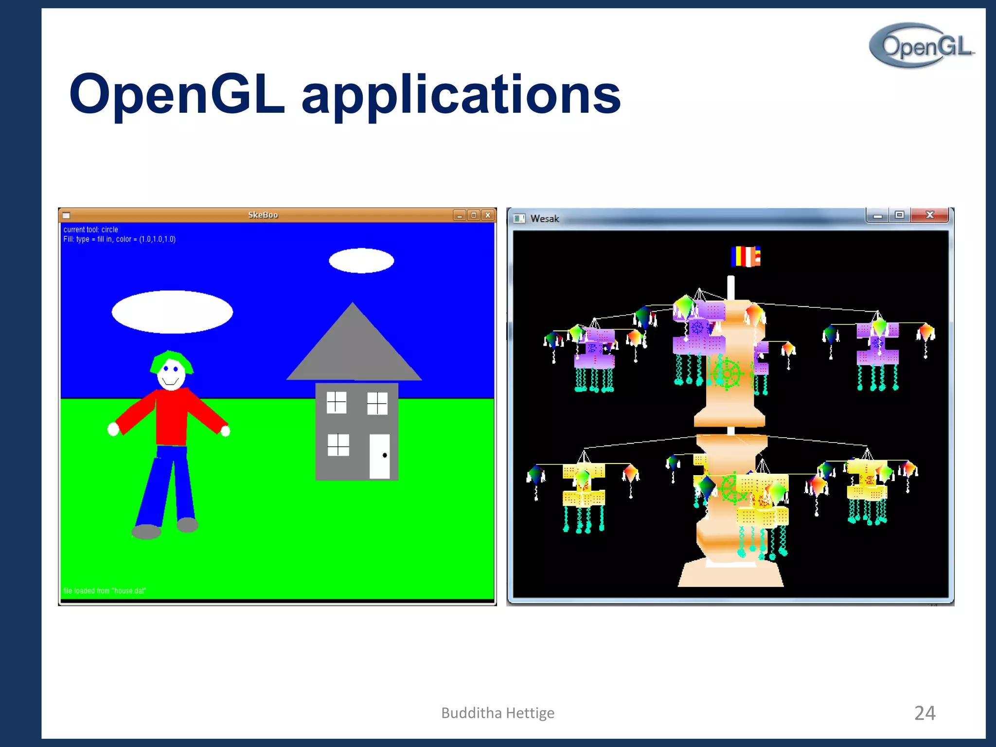 OpenGL applications
24Budditha Hettige
 