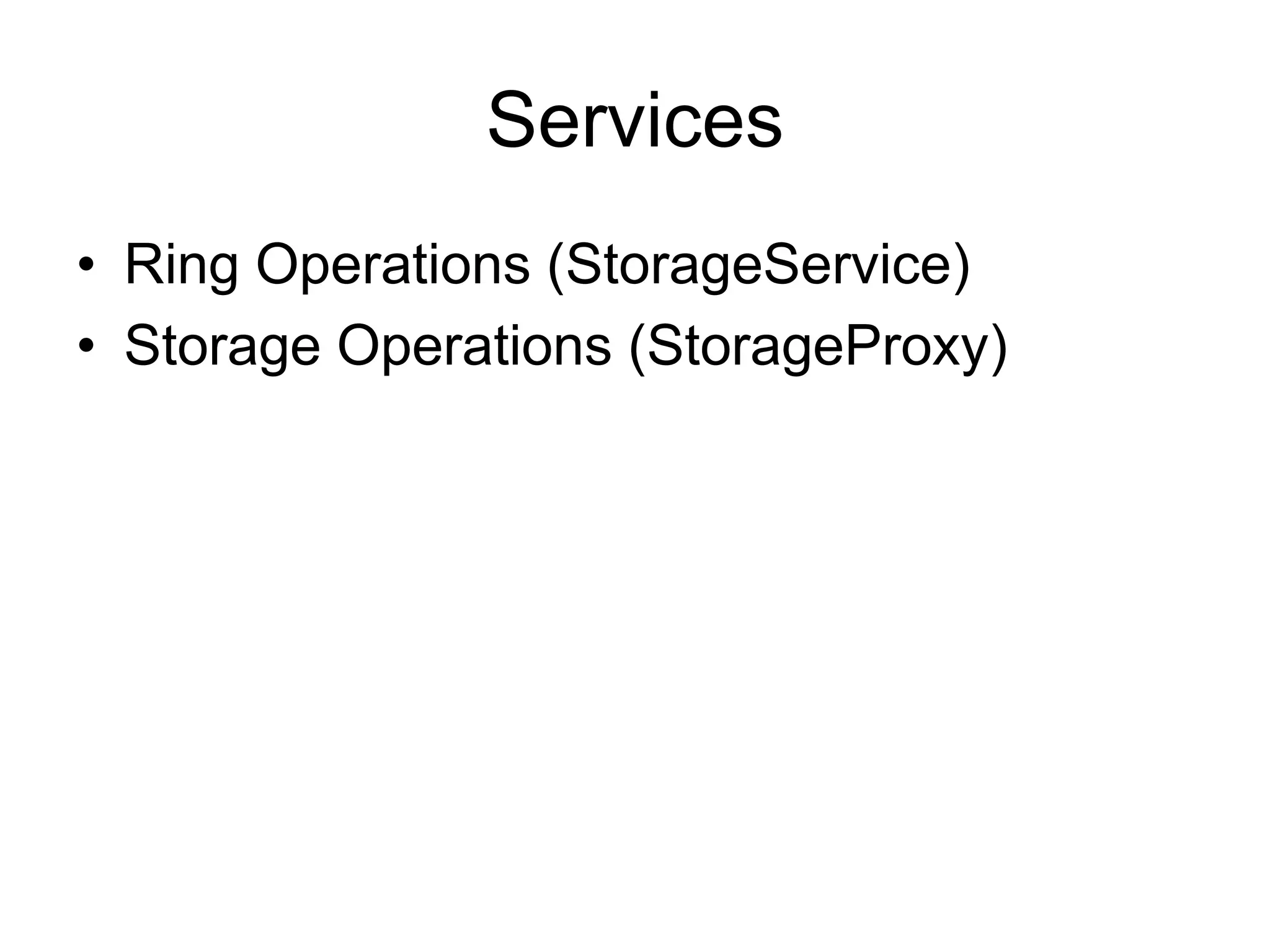 ServicesRing Operations (StorageService)Storage Operations (StorageProxy)