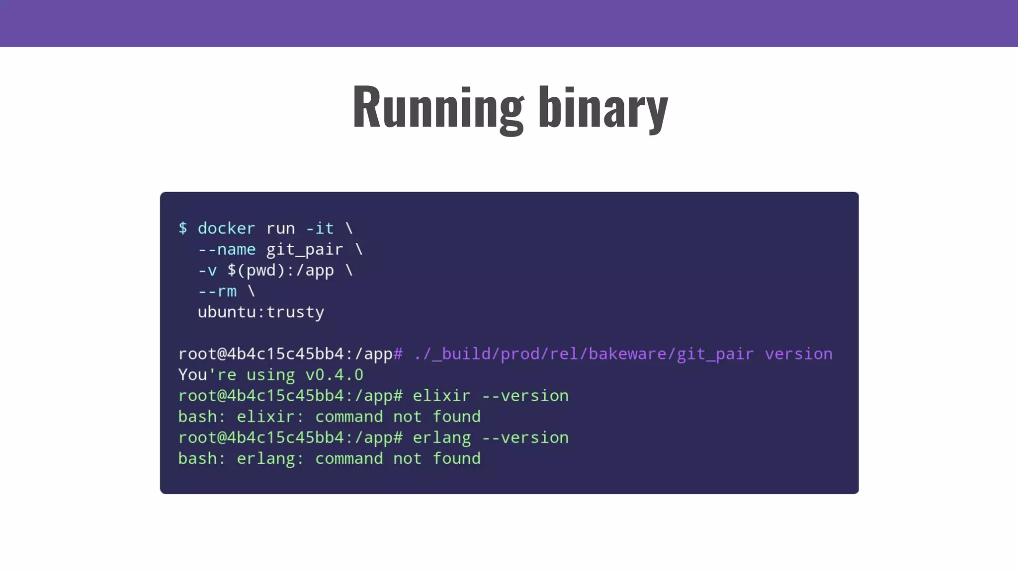 Running binary
 