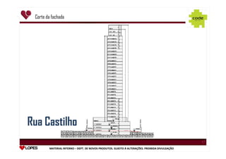 Corte da fachada

1

1

1

Rua Castilho
1

MATERIAL INTERNO – DEPT. DE NOVOS PRODUTOS. SUJEITO À ALTERAÇÕES. PROIBIDA DIVULGAÇÃO
DEPT.

 