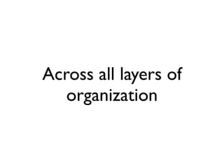 Across all layers of
   organization
 