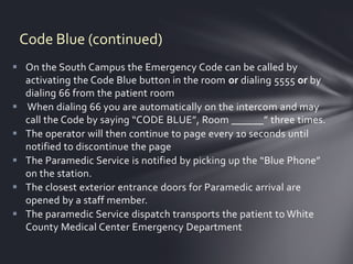 Code blue | PPTX | First Aid | Injuries