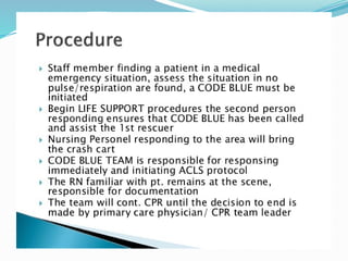 code blue code blue emergenc y . pptx | PPTX