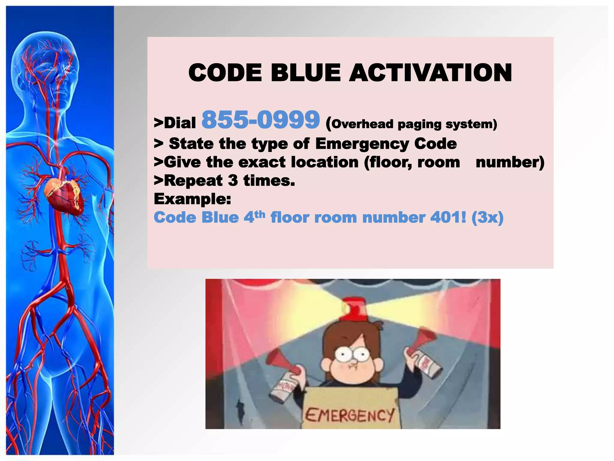 Code blue management | PPTX | First Aid | Injuries