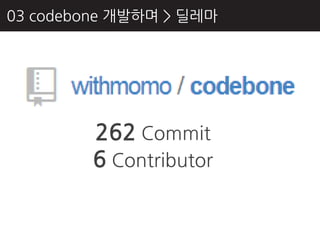 03 codebone 개발하며 > 딜레마




        262 Commit
        6 Contributor
 
