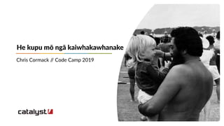 Your custom
image here
He kupu mō ngā kaiwhakawhanake
Chris Cormack // Code Camp 2019
 