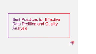 Code Camp - Data Profiling and Quality Analysis Framework | PPTX