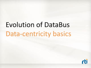 Evolution of DataBus
Data-centricity basics
 