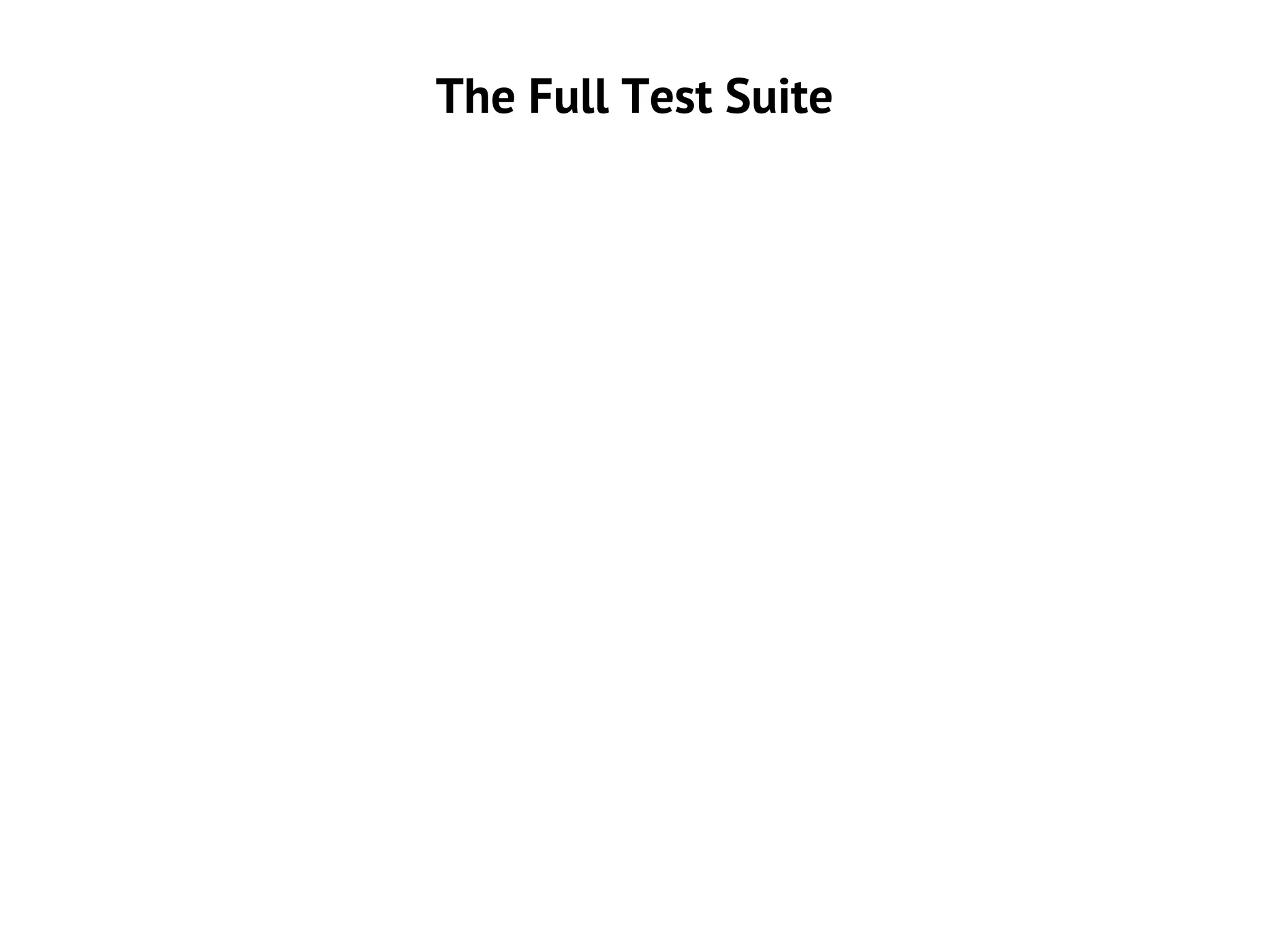 The Full Test Suite
 