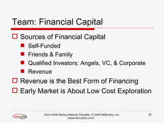 Team: Financial Capital <ul><li>Sources of Financial Capital </li></ul><ul><ul><li>Self-Funded </li></ul></ul><ul><ul><li>...
