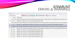 SONARLINT
ERRORS & WARNINGS
 