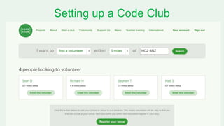 Setting up a Code Club
 
