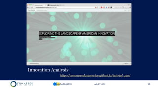 Innovation Analysis
http://commercedataservice.github.io/tutorial_pto/
CodeConf LA 2016 July 27 - 29 26
 