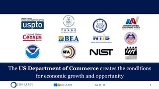 8
The US Department of Commerce creates the conditions
for economic growth and opportunity
CodeConf LA 2016 July 27 - 29
 