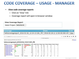 Code Coverage Web Application | PPT