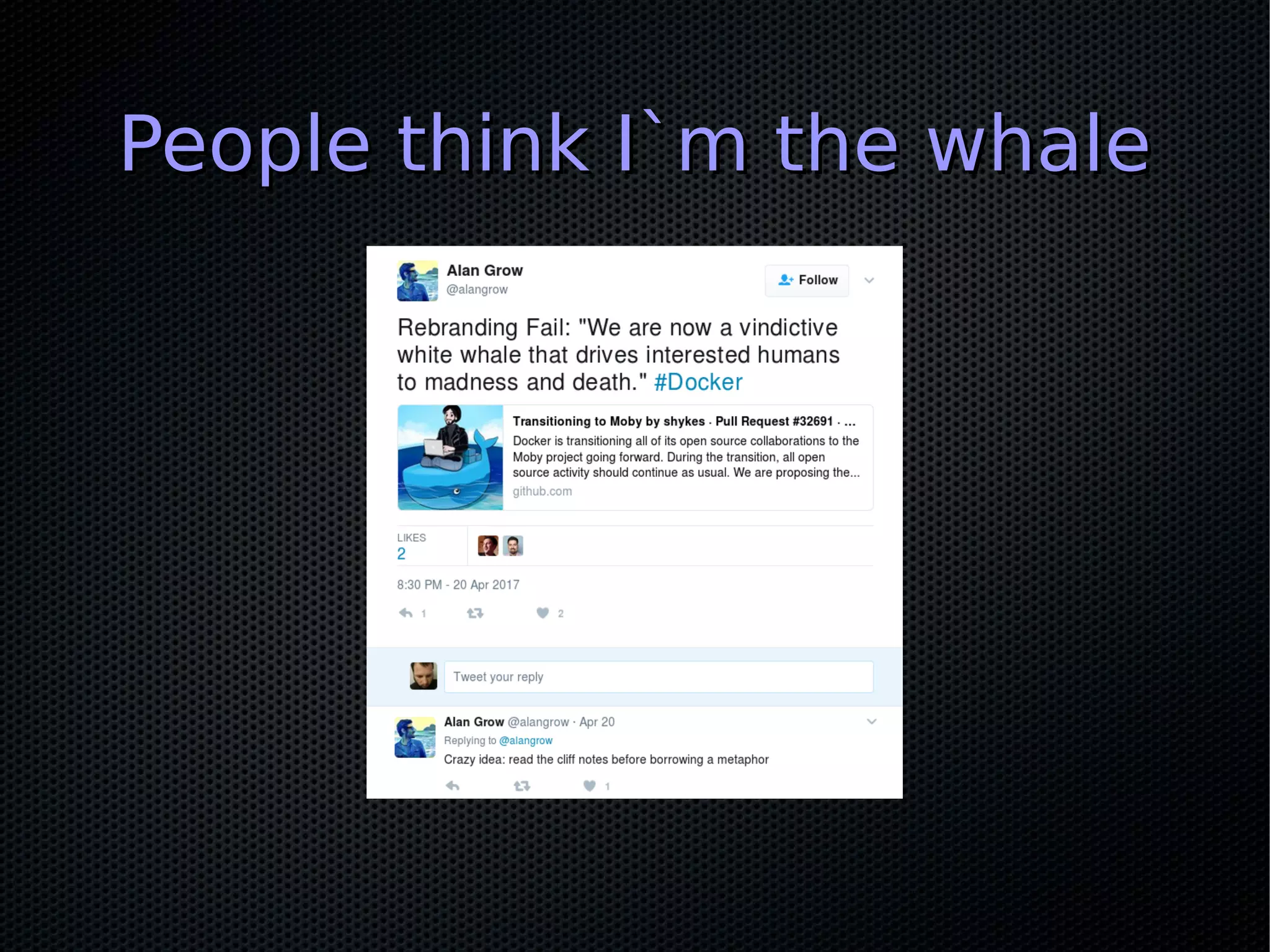 People think I`m the whalePeople think I`m the whale
 