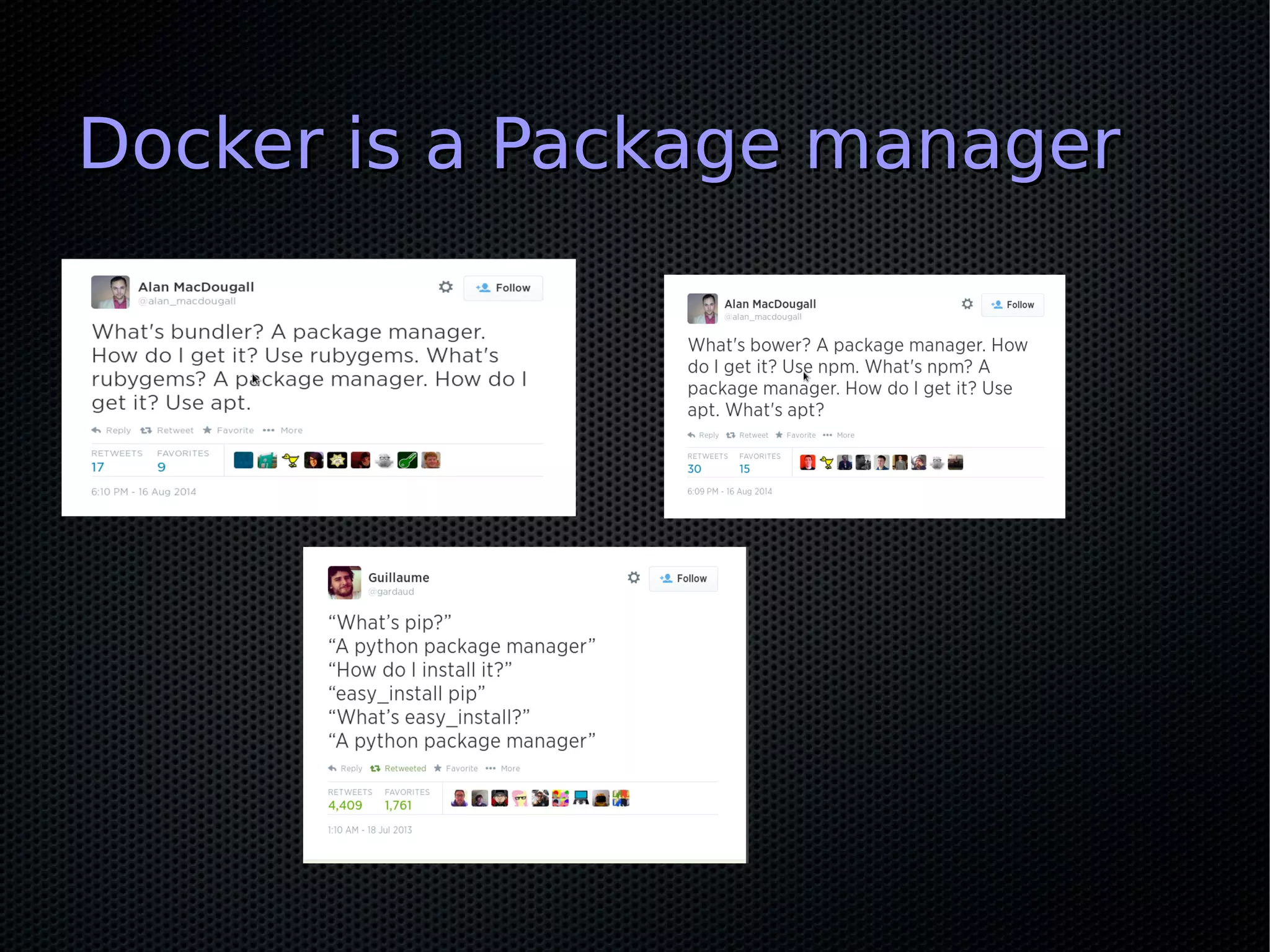 Docker is a Package managerDocker is a Package manager
 