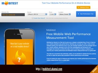 RESOURCE
http://mobitest.akamai.com
 