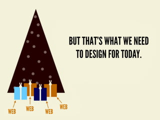 BUT THAT’S WHAT WE NEED
TO DESIGN FOR TODAY.
WEB WEB WEB
WEB
 