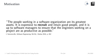 CodeCV - Mining Expertise of GitHub Users from Coding Activities ...