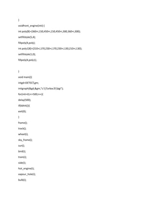 Design A Screen saver in c on Moving Train with Side view. | DOCX