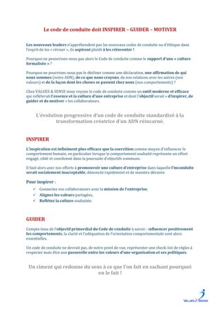 Code de conduite et comportements