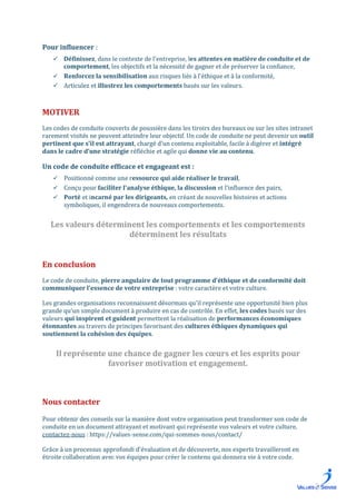 Code de conduite et comportements