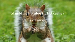 Should I care about CPU cache?
Kamil Witecki
 