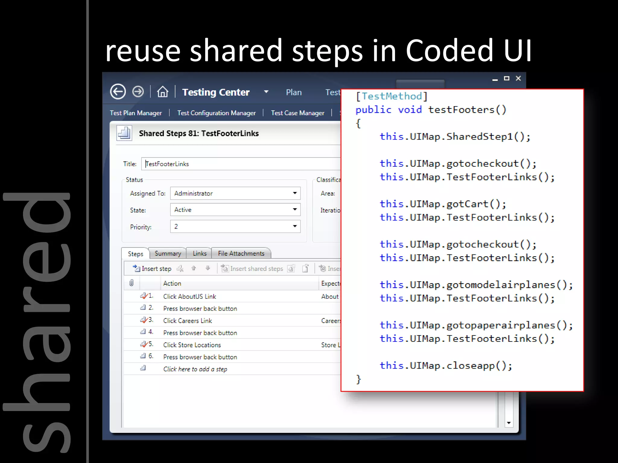shared   reuse shared steps in Coded UI
 