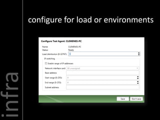 infra   configure for load or environments
 