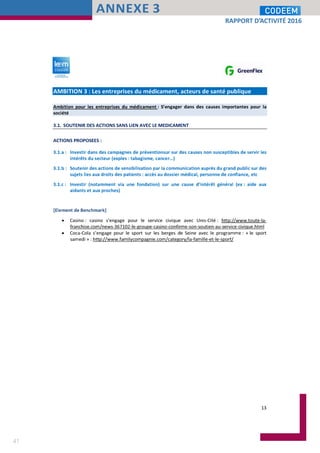 41
RAPPORT D’ACTIVITÉ 2016
ANNEXE 3
 