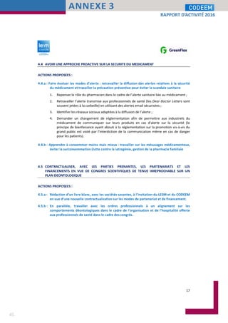 45
RAPPORT D’ACTIVITÉ 2016
ANNEXE 3
 