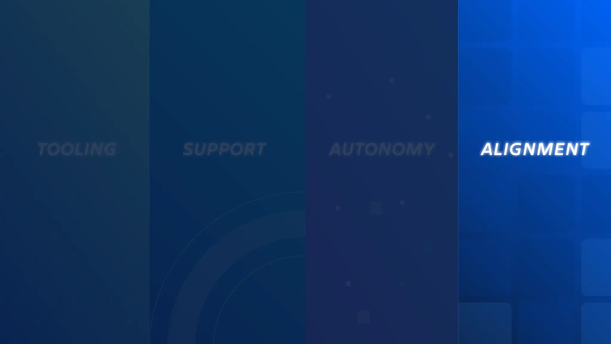 SUPPORT
TOOLING AUTONOMY ALIGNMENT
 