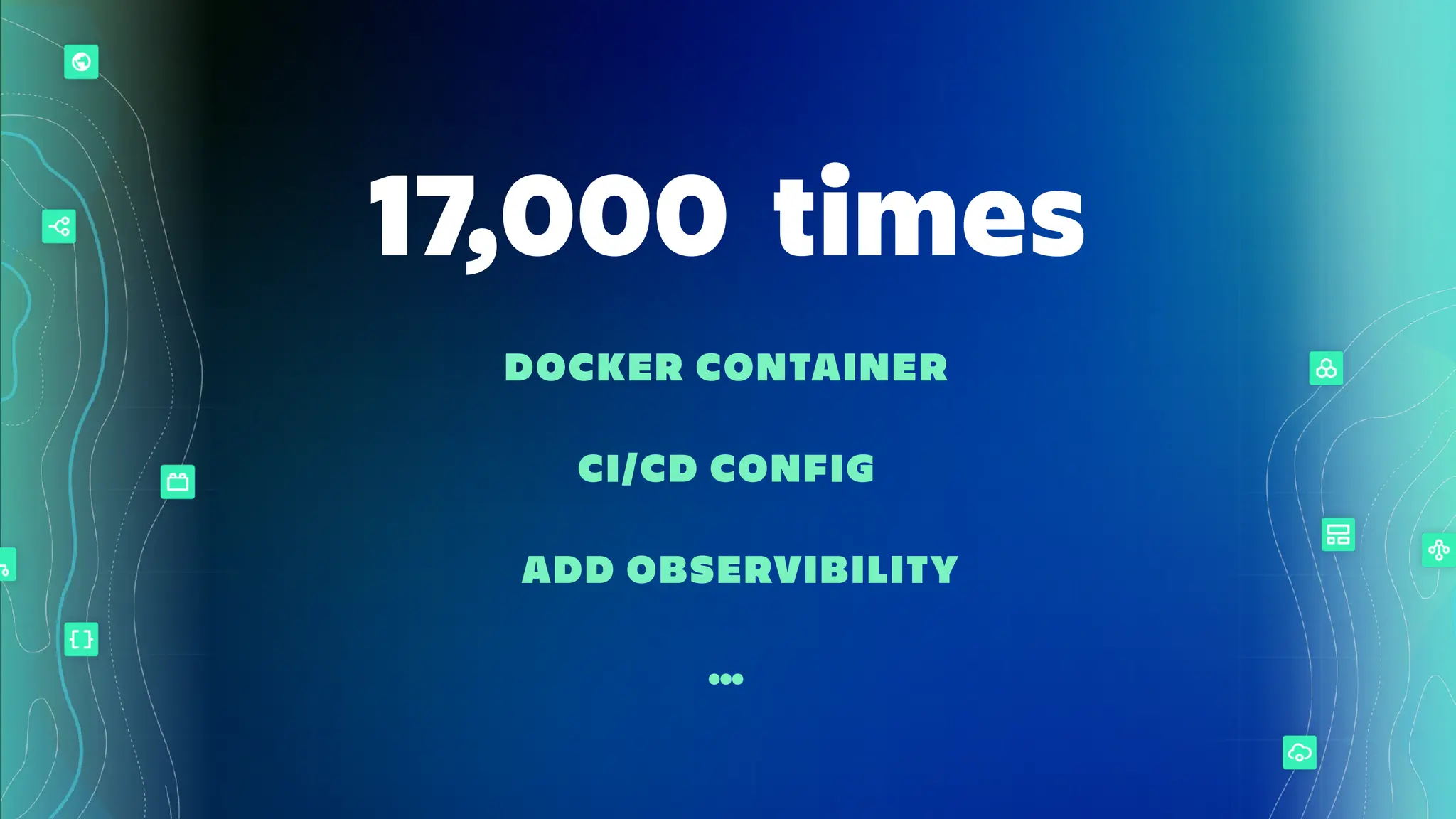 17,000
DOCKER CONTAINER
CI/CD CONFIG
ADD OBSERVIBILITY
…
times
 