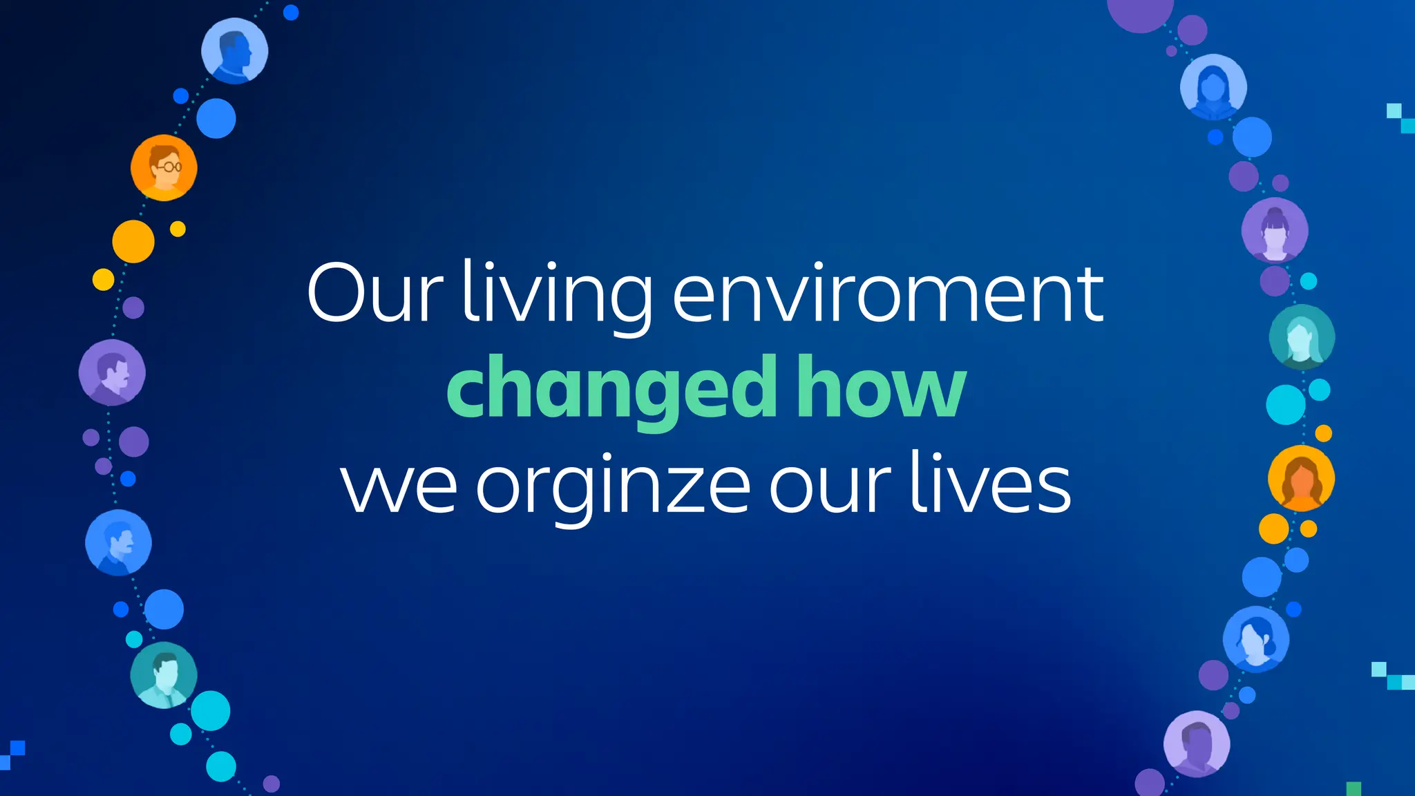 Our living enviroment
changed how
we orginze our lives
 