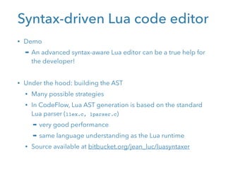 CodeFlow, an advanced IDE for Lua | PDF